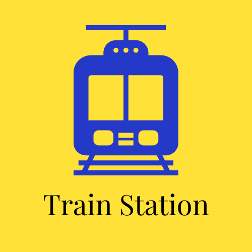 Train station icon for online taxi booking platform for King Shaka Airport.